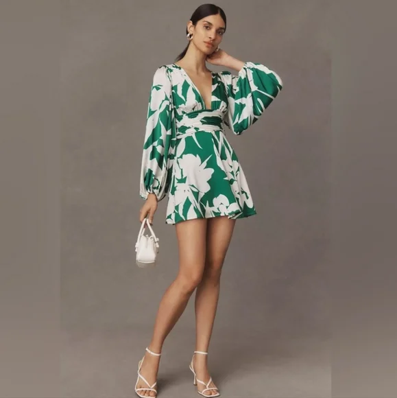 Hutch | Dresses | Hutch Green Deep V Dress | Poshmark